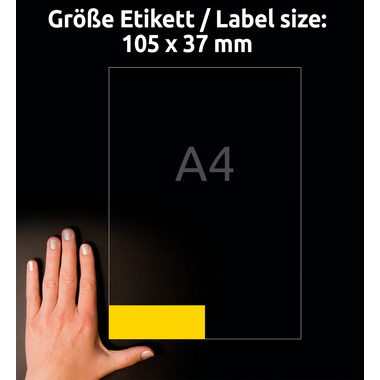 AVERY ZWECKFORM Etiquettes 105x37mm 3455 Universel, jaune 100fl./16pc.