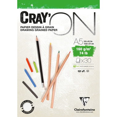 CLAIREFONTAINE Cray'On A5 975026C Weiß 30 Blatt