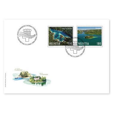 Busta primo giorno «Emissione congiunta Svizzera-Croazia» Serie (2 francobolli, valore facciale CHF 2.90) su busta primo giorno (FDC) C6