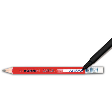 KORES COACH crayon HB taille-cray. BB92533 3 cr./gomme blanche, triang.