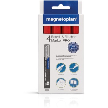MAGNETOPLAN Marker combiné Pro+ 1228106 rouge 4 pcs.