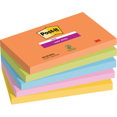 POST-IT Super Sticky Notes 127x76mm 655-5SS-BOOS 5 colori 5x90 fogli