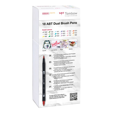 TOMBOW ABT Dual Brush Pen ABT-18P-5 18er Set Pastelltöne