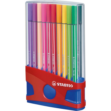 STABILO Penna fibra Pen 68 6820-04 20 pz., Color box rosso/blu