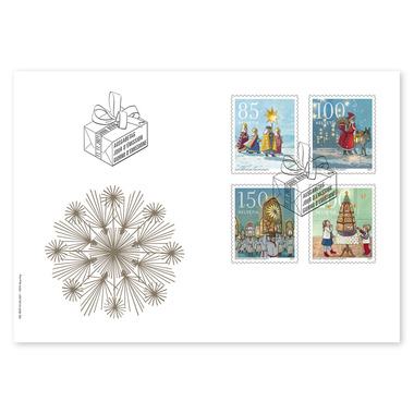 Noël – Coutumes, Enveloppe du jour d'émission Série (4 timbres, valeur d'affranchissement CHF 5.35) sur enveloppe du jour d'émission (FDC) C6