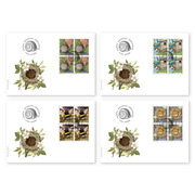 Busta primo giorno «Dimore degli animali» Quartine (16 francobolli, valore facciale CHF 24.40) su 4 buste primo giorno (FDC) C6