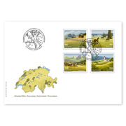 Enveloppe du jour d&#039;émission «Parcs suisses» Série (4 timbres, valeur d&#039;affranchissement CHF 4.00) sur enveloppe du jour d&#039;émission (FDC) C6