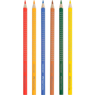 FABER-CASTELL Crayons couleur GRIP 112406 6 couleurs