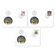 First-day cover «Christmas – Festive greetings» Single stamps (3 stamps, postage value CHF 3.80) on 3 first-day covers (FDC) C6