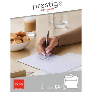 ELCO Envelope Prestige C4 70422.12 120g,blanc,s.fenêtre 5 pcs.