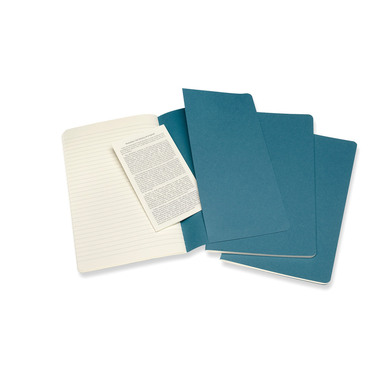 MOLESKINE Notizbuch Karton 3x L/A5 629599 liniert, lebhaftes blau,80 S.