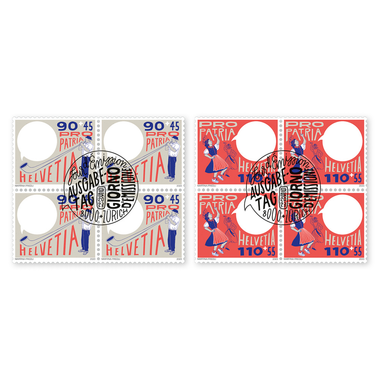 Set of blocks of four «Pro Patria – Culture of dialogue» Set of blocks of four (8 stamps, postage value CHF 8.00+4.00), self-adhesive, cancelled