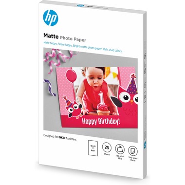 HP HP Matte Photo Paper 10x15cm 7HF70A InkJet, 180g 25 fogli