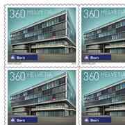 Stamps CHF 3.60 «Berne», Sheet with 10 stamps Series Swiss railway stations, self-adhesive, mint