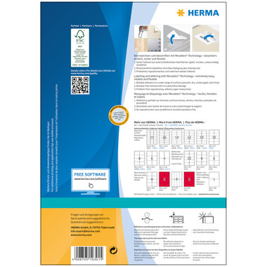 HERMA Etiketten SPECIAL 63.5x38.1mm 10301 weiss,non-perm. 2100St./100Bl.