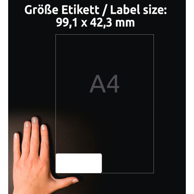 AVERY ZWECKFORM Etiketten 99.1x42.3mm L7913-40 weiss,ultra-resistent 40 Blatt