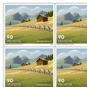 Stamps CHF 0.90 «Beverin Nature Park», Sheet with 10 stamps Sheet «Swiss Parks» of CHF 0.90, self-adhesive, mint