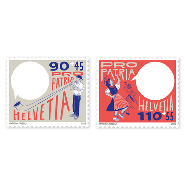 Briefmarken-Serie «Pro Patria – Dialogkultur» Serie (2 Marken, Taxwert CHF 2.00+1.00), selbstklebend, ungestempelt