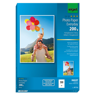SIGEL InkJet Photo Paper Everyday A4 IP712 200g glossy 100 fogli
