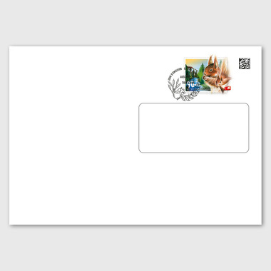 Pre-franked envelope B Mail 0.90 with window B Mail up to 100 g within Switzerland, C5, cancelled