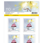 Briefmarken CHF 1.10 «Glückwunsch», Bogen mit 10 Marken Bogen «Spezielle Anlässe», selbstklebend, ungestempelt