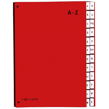 PAGNA Dossier à soufflets A4 24249-01 rouge, A-Z