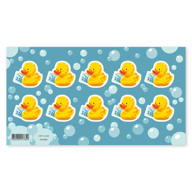 Stamps CHF 1.10 «Rubber duck», Sheetlet with 10 stamps Sheet «Rubber duck», self-adhesive, mint