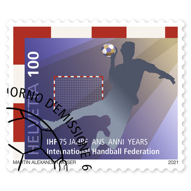 Image of Briefmarke CHF 1.00 «75 Jahre IHF Internationale Handballförderation»