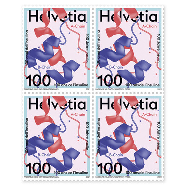Image of Briefmarken CHF 1.00 «100 Jahre Insulin», Viererblock