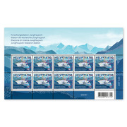 Timbres CHF 1.10 «Station de recherche Jungfraujoch», Feuille miniature de 10 timbres Feuille «Station de recherche Jungfraujoch», gommé, non oblitéré