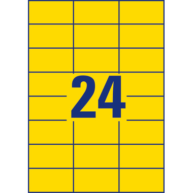 AVERY ZWECKFORM Etiketten 37x70mm 3451-10 gelb, perm. 10 Blatt/24 Stk.