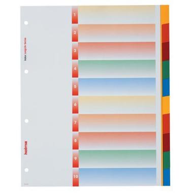 KOLMA Répertoires LongLife XL A4 19.412.20 neutre,10 comp.coloré, 4 - trous