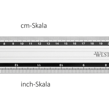 WESTCOTT Règle Alu 40cm E-1019200 cm/inch scala