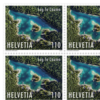 Timbres CHF 1.10 «Lac de Cauma», Feuille de 16 timbres Feuille «Émission commune Suisse - Croatie», gommé, non oblitéré