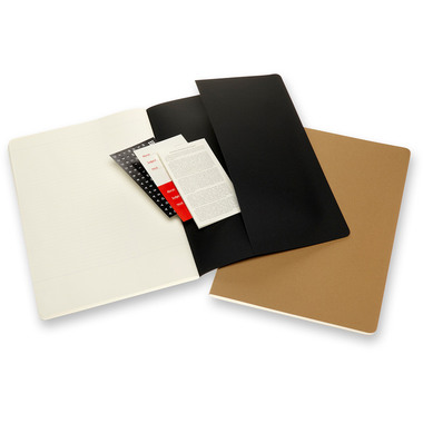 MOLESKINE Cahier carton A4 602534 ligné,noir/brun,160p. 2pcs.