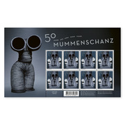 Briefmarken CHF 1.10 «50 Jahre MUMMENSCHANZ», Kleinbogen mit 8 Marken Bogen «50 Jahre MUMMENSCHANZ», gummiert, ungestempelt