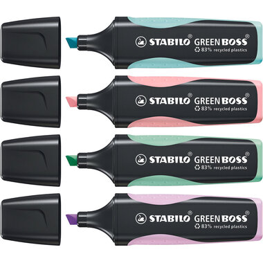 STABILO Textmarker GREEN BOSS 2-5mm 6070/4-2 pastello 4 pezzi