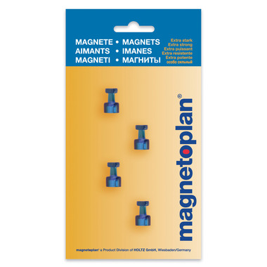 MAGNETOPLAN Support mémo magnét. 18x11mm 1666114 bleu foncé 4 pcs.