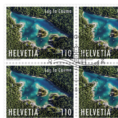 Briefmarken CHF 1.10 «Caumasee», Bogen mit 16 Marken Bogen «Gemeinschaftsausgabe Schweiz – Kroatien», gummiert, gestempelt