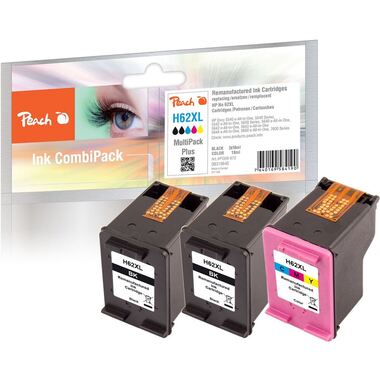 Peach Multi Pack Plus compatible with HP No. 62XL, C2P05AE, C2P07AE