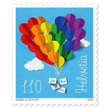 Stamp «Marriage for all» Single stamp of CHF 1.10, self-adhesive, mint