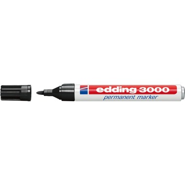 EDDING Permanent Marker 3000 1.5-3mm 3000-1 schwarz, 10 Stück