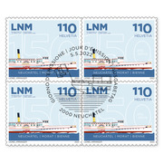 Série de blocs de quatre «150 ans LNM Navigation sur les Trois-Lacs» Bloc de quatre (4 timbres, valeur d&#039;affranchissement CHF 4.40), autocollant, oblitéré