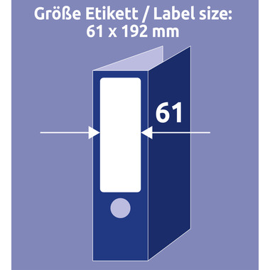 AVERY ZWECKFORM Ordner-Etiketten 61x192mm L4761-100 weiss 400 Stück/100 Blatt