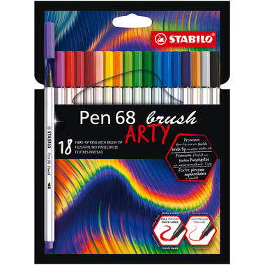 STABILO Fasermaler Pen 68 Brush Arty 568/18-21-20 ass. 18 Stück