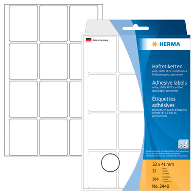 HERMA Etiquettes 32x41mm 2440 blanc 384 pcs.