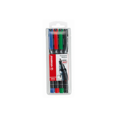 STABILO OHP Pen permanent 1mm 843 / 4 4 pcs., case