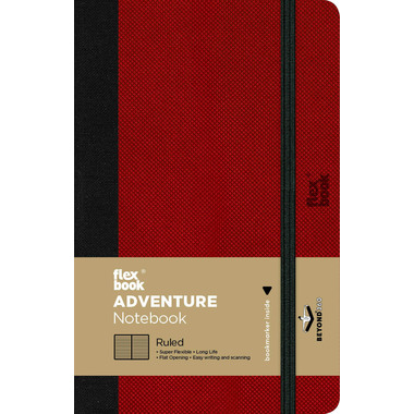 FLEXBOOK Notebook Adventure 21.00081 liniert 9x14cm red