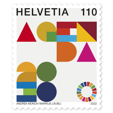 Stamp «2030 Agenda for sustainable development» Single stamp of CHF 1.10, gummed, mint
