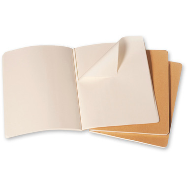 MOLESKINE Quaderno Cahier XL 25x19cm 506-9 in bianco, natur 3 pezzi